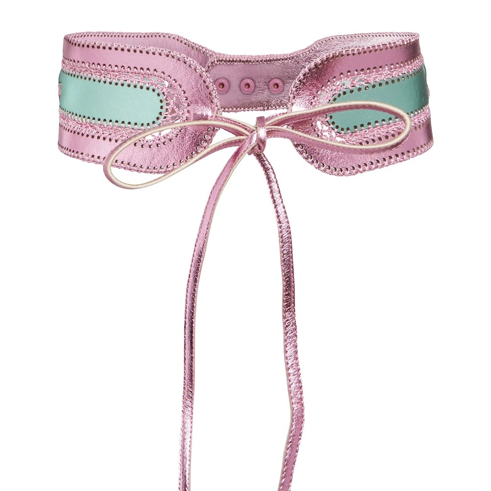 Cynthia Rowley Metallic Vegan Leather Belt